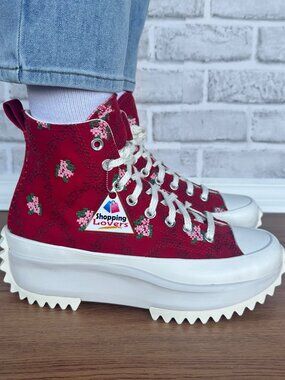 ⭐CONVERSE Run Star Hike Hi Platform Rose Cross Stitch 10.5 Women Sneaker A14885C